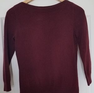 Ann Taylor Petite Burgundy Heather Sweater